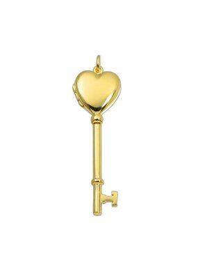 Tiffany & Co Heart Key Locket Pendant Top YG Yellow Gold
